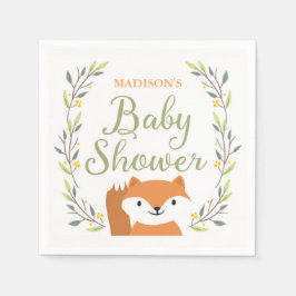 Woodland Fox Babydusche Napkins Serviette
