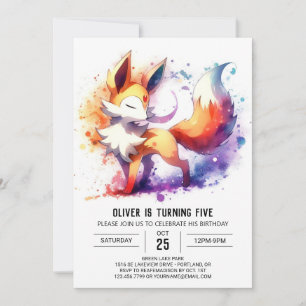 Woodland Fox Birthday Einladung