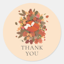 Woodland Fox Cub Danke Runder Aufkleber