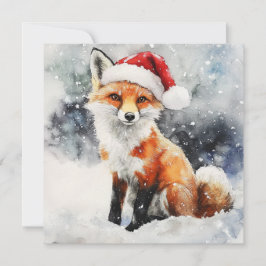 Woodland Fox Flat Holiday Card Feiertagskarte