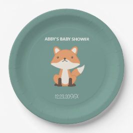 Woodland Fox Forest Babydusche auf Papierplatte Pappteller