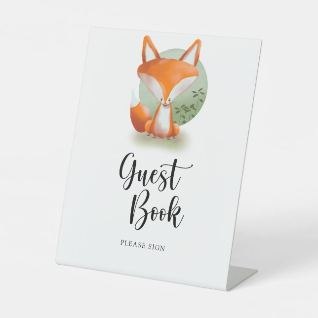 Woodland Fox - Gästebuch Sockelschild (Vorderseite)