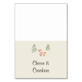 Woodland Fox Girl Babydusche Buffet Food Labels Tischnummer