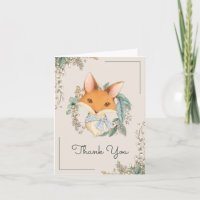 Woodland Fox Illustration Baby Dusche Vielen Dank