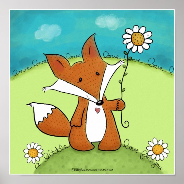 Woodland Fox Kleine Liebe für Sie Poster (Vorne)