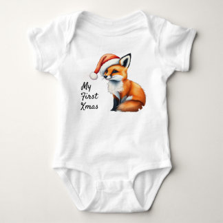 Woodland fox My First Xmas Baby One-piece Strampler