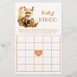 Woodland Fox Niedlich BINGO Baby Showspiel