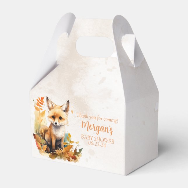 Woodland Fox Niedliche Babydusche Geschenkschachtel (Vorderseite)