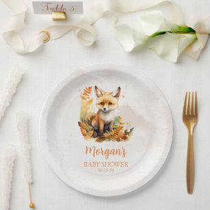 Woodland Fox Niedliche Babydusche Pappteller