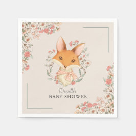 Woodland Fox Niedliche Kinderdusche für Mädchen Serviette