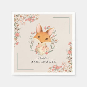 Woodland Fox Niedliche Kinderdusche für Mädchen Serviette