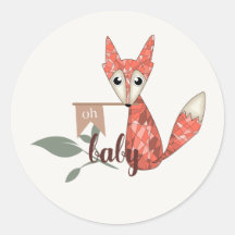 Woodland Fox 'Oh Baby' Celebration Sticker