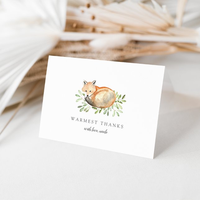 Woodland Fox Personalized Thank You Card Dankeskarte (Von Creator hochgeladen)
