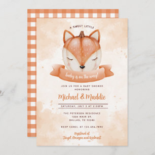 Woodland Fox Pumpkin Baby Dusche Einladung einlade