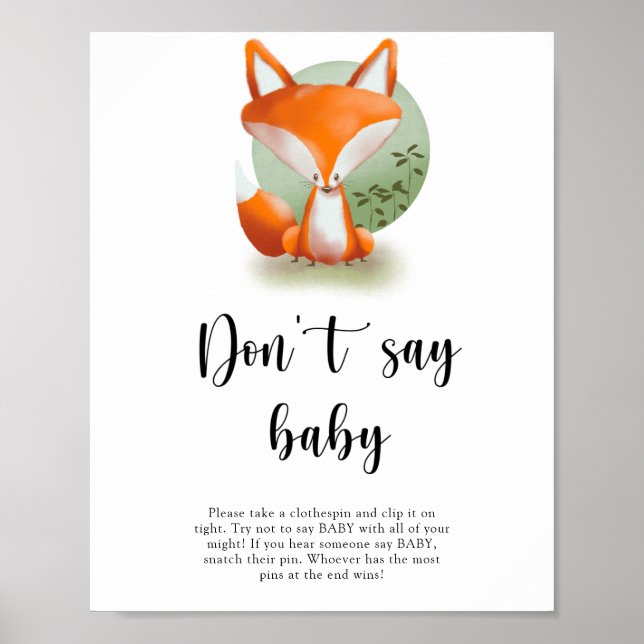 Woodland Fox - Sag nicht, Baby Poster (Vorne)