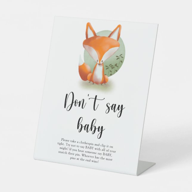 Woodland Fox - Sag nicht, Baby Sockelschild (Vorderseite)