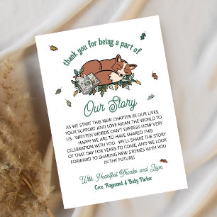 Woodland Fox Storybook Kinderdusche Danke Karte
