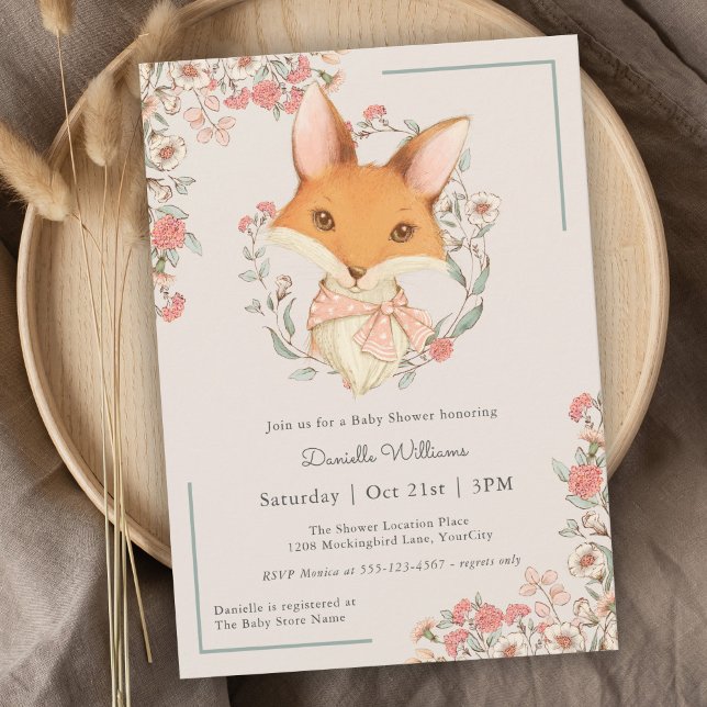 Woodland Fox Storybook Kinderdusche für Mädchen Einladung (Von Creator hochgeladen)