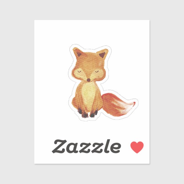 Woodland Fox Wasserfarbe Aufkleber (Blatt)