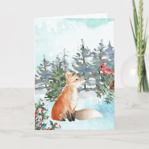 Woodland Fox Weihnachten Karte