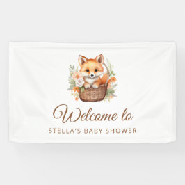 Woodland Fox Welcome Baby Shower Banner