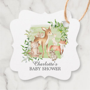 Woodland Friends Baby Dusche Gefallen Geschenk Tag Geschenkanhänger