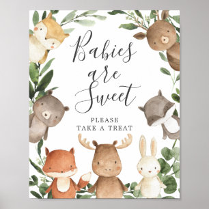 Woodland Friends Babydusche Babys sind süßes Zeich Poster