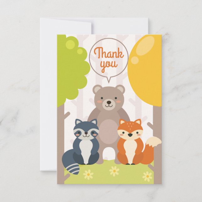 Woodland Friends Dankeschön Card Dankeskarte (Vorderseite)