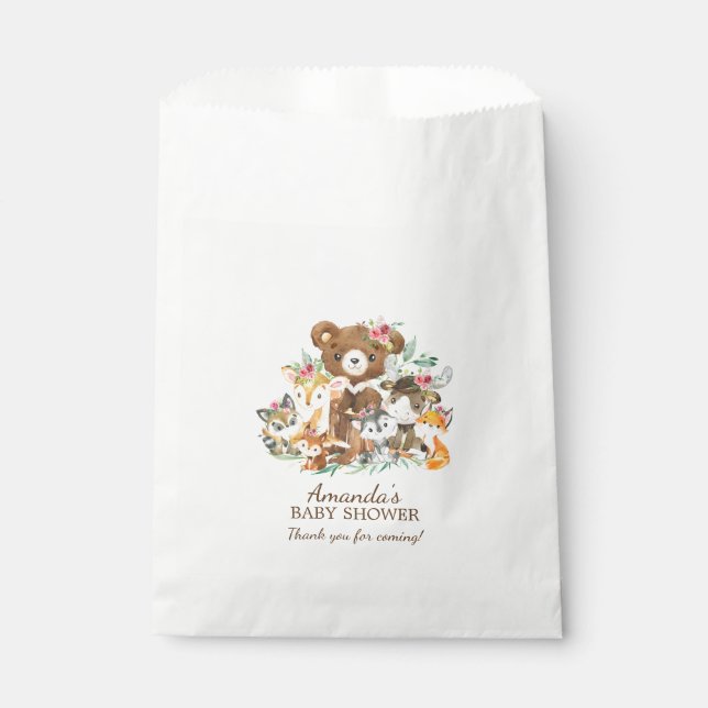 Woodland Friends Girls Babydusche Gefallen Taschen Geschenktütchen (Vorderseite)