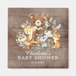 Woodland Friends Girls Babydusche Magnet