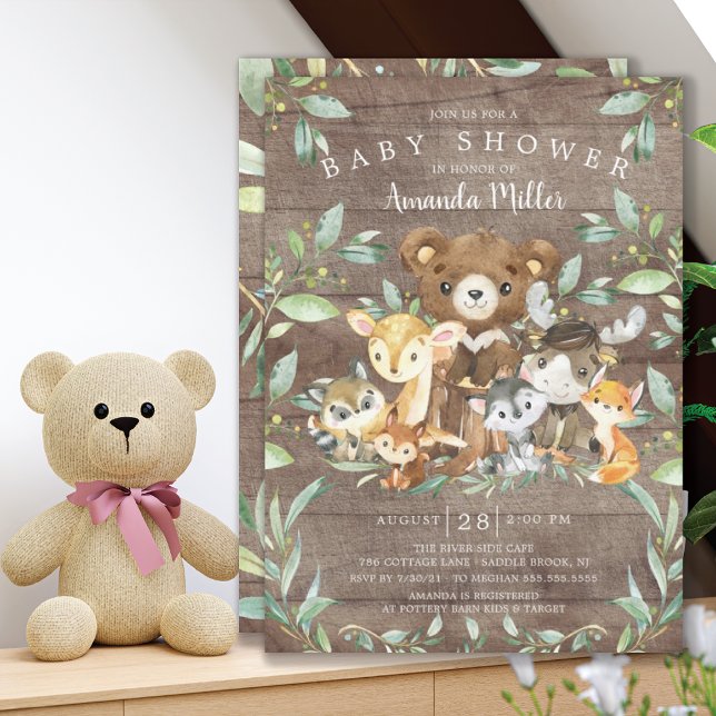 Woodland Friends Kinderdusche Einladung (Von Creator hochgeladen)