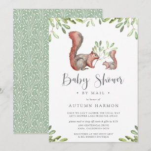 Woodland Friends Red Squirrel Baby Dusche by Mail Einladung