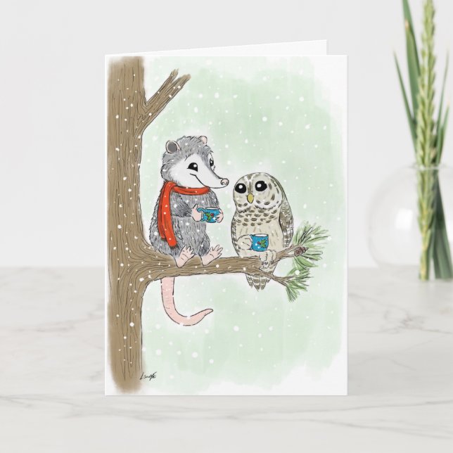 Woodland Friends Weihnachtskarte Karte (Vorderseite)