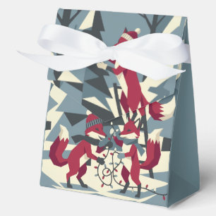 Woodland Fuchs Familie II Weihnachtsgunst Tent Box Geschenkschachtel