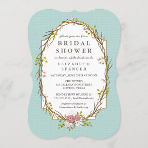 Woodland Garden Wreath Bridal Dusche Einladung