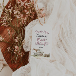 Woodland Girl Deer Squirrel Pink Baby Shower Geschenkanhänger