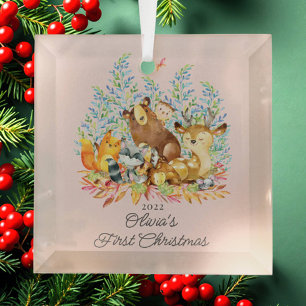 Woodland Girls Baby's 1. Weihnachten Ornament Aus Glas