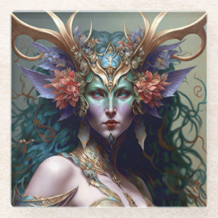 Woodland Goddess Fantasy Art Glasuntersetzer