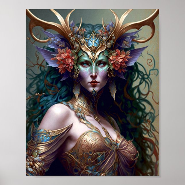 Woodland Goddess Fantasy Art Poster (Vorne)