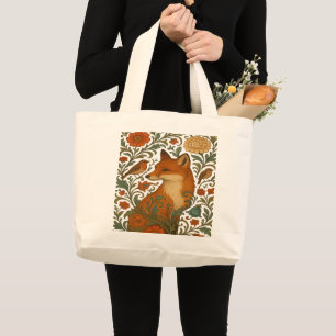 Woodland Grace Fuchs-Motiv in Blüte Jumbo Stoffbeutel