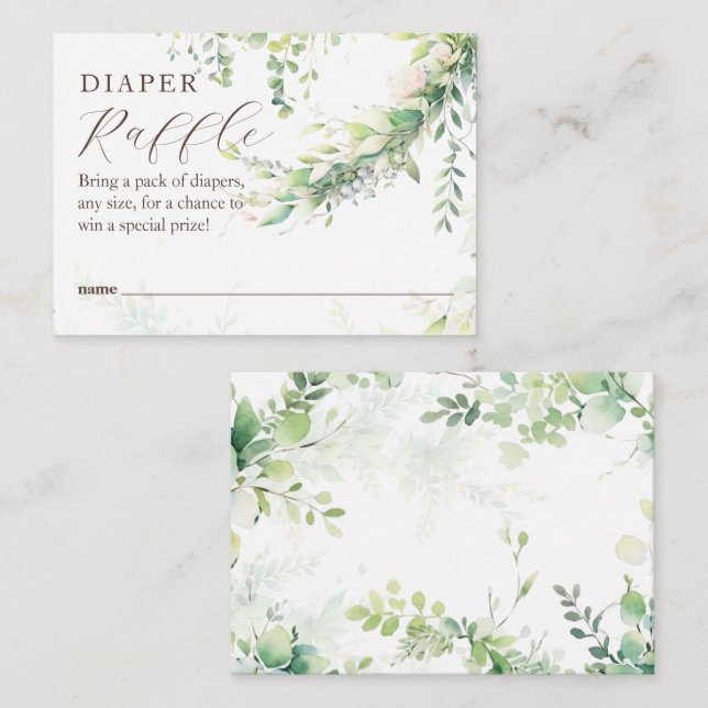 Woodland Greenery Baby Boy Shower Books Begleitkarte (Vorne/Hinten)