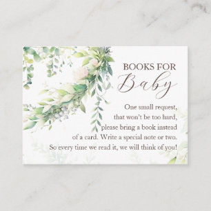 Woodland Greenery Baby Boy Shower Books Begleitkarte