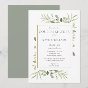 Woodland Greenery Paare Baby Shower Sprinkle Einladung