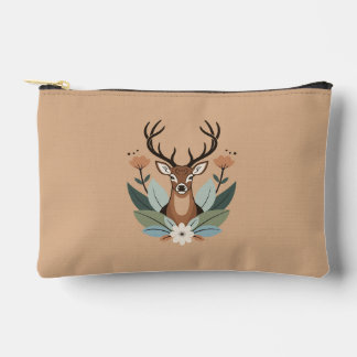 Woodland Harmony – Boho Deer Botanical Illustratio Zubehörtasche