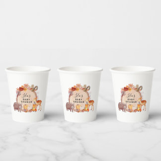 Woodland Herbst Herbstdusche Pappbecher
