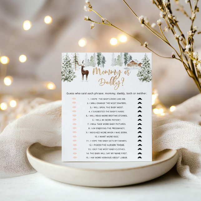 Woodland Hirsche Mommy oder Daddy Baby-Duschgame (Von Creator hochgeladen)