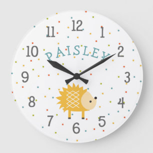 Woodland Igel Baby Kinderzimmer Uhr mit Name