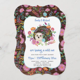 Woodland Igel Kinderdusche lädt Rustikal Boho ein Einladung