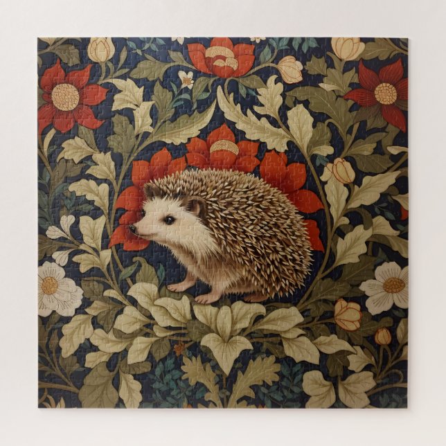 Woodland Igel William Morris Inspiriert Puzzle (Vertikal)