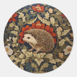 Woodland Igel William Morris Inspiriert Runder Aufkleber